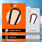 Carabiner Clip, Aluminum Carabiner D Ring Hook Keychain Clip - Image 4