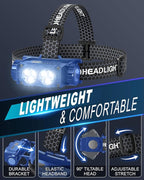 Headlamp Rechargeable 2PCS, 4500L Super Bright Light Bright LED Rechargeable - Image 7