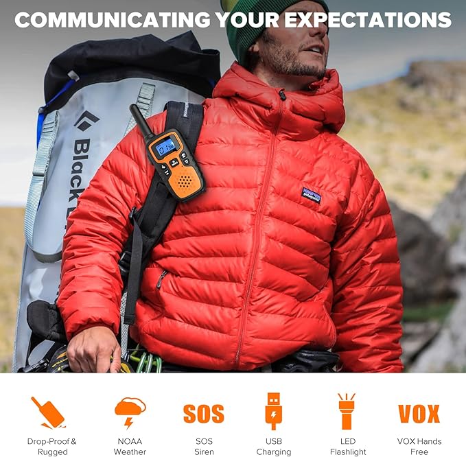 Wishouse Walkie Talkies for Adults Long Range-Rechargeable 4 Pack 2 Way Radios - Image 2