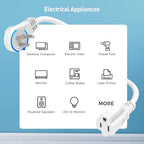 Cable Matters 2-Pack 16 AWG 360° Rotating Flat Plug Short Extension Cord - 1ft - Image 6