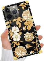 Compatible with iPhone 14 Pro Max Case, Blooming Rose Golden Flower Luxury - Image 5