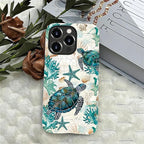 for iPhone 14 Pro Max Case, HH2 Ocean Sea Turtle Nautical Map Hybrid 2 Layer - Image 4