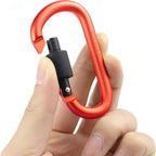 10 Pack Aluminum D Ring Key Rings Hiking Clips Locking Carabiner - Image 4
