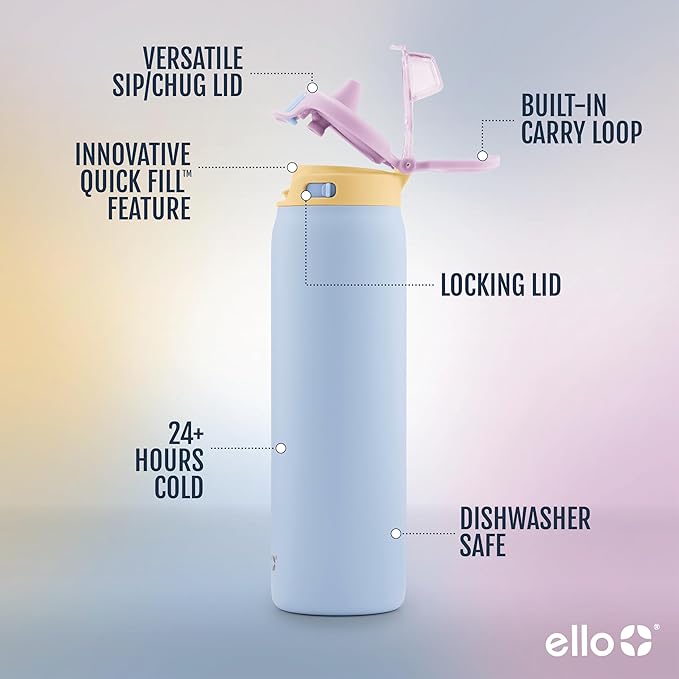 Ello Pop & Fill 32oz Stainless Steel Water Bottle - Image 3
