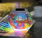WSgift Color Changing Solar Powered Glass Mosaic Ball Led Garden Lights - Image 4