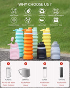 Nefeeko Collapsible Water Bottle, 26oz Silicone Foldable Water Bottles - Image 5