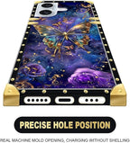 Compatible with iPhone 16 Case, Glistening Golden Butterfly Vibrant Purple Blue - Image 6