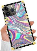 Compatible with iPhone 15 Pro Case, Holographic Abstract Iridescent Textures - Image 2