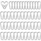 50 Pack 1.57" Heavy Duty Carabiner Clips, M4 Sliver Galvanized Steel Spring by SEUNGCH