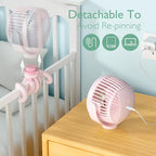 Momcozy 8000mAh Portable Stroller Fan, 27H Ultra-long Battery Life Detachable 4 - Image 5