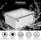 LeMotech Electrical Box, IP67 Waterproof Hinged Clear Cover Stainless Steel - Image 3