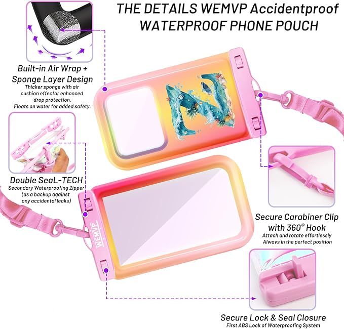 Personalized Initial Waterproof Phone Pouch Case - Image 3