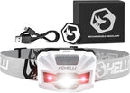 Foxelli USB‑C Rechargeable LED Headlamp – Ultra‑Light 2.4 oz & by FOXELLI