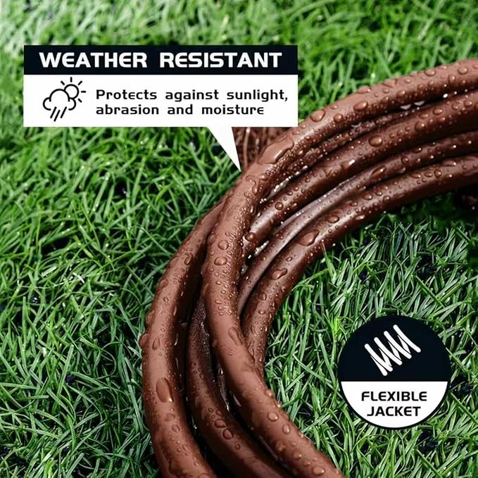 25FT Brown Outdoor Extension Cord-16/3 SJTW Durable Extension Cord - Image 4