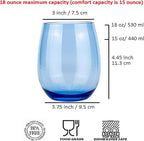 KOXIN-KARLU Classic 18-ounce Acrylic Stemless Wine Glasses, Unbreakable Mixed - Image 2