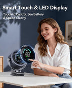KIMMOO 4000mAh Rechargeable Portable Clip on Fan-100-Speed Touch Control - Image 6