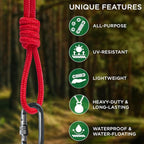 TECEUM Rope – 90 Feet x 3/8 Inch – Red – Strong All-Purpose Utility Rope – - Image 4