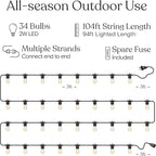 Brightech Ambience Pro 105Ft LED String Lights - 2W Commercial Grade Patio - Image 4