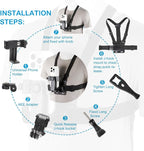 PellKing Mobile Phone Chest Mount Harness Strap Holder Cell Phone Clip Action - Image 4