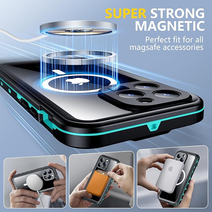 Red2Fire for iPhone 15 Pro Case Waterproof, Phone Case 6.1" Blue/Clear - Image 4