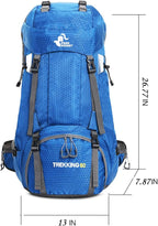 Bseash 60L Waterproof Hiking Camping Backpack - Image 2