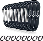 Rhino Produxs 8PCS of Lightweight Duty Snap Carabiner Clips, D Ring Shape by Rhino+Produxs