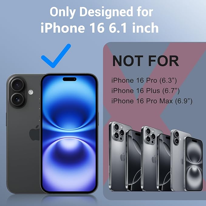 Red2Fire for iPhone 16 Case Waterproof, Phone Case 6.1" Blue/Clear - Image 7