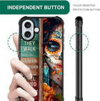 for iPhone 16 Case, Sugar Skull Day of Death Halloween Pattern Graphic Design - Image 5