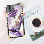 Compatible with iPhone 14 Case, High Heeled Purple Diamond Rose Luxury Golden - Image 7