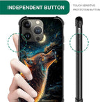for iPhone 14 Pro Case, Star Cave Hungry Wolf Pattern Graphic Design Girl Boy - Image 3