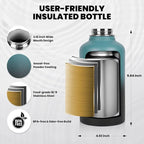 RAYMYLO Insulated Water Bottle 64 oz, Triple Wall Vacuum Stainless Steel - Image 5
