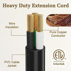 6FT 14 Gauge Outdoor Extension Cord 6-Outlet 14/3 SJTW Heavy Duty Extension Cord - Image 6