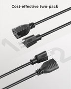 Cable Matters 2-Pack 16 AWG Heavy Duty 13A Power Extension Cord - 3ft - Image 6