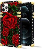 Compatible with iPhone 11 Pro Max Case, Vector Red Rose Green Leaf Luxury - Image 2