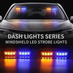 XRIDONSEN 2 in 1 Dash Emergency Strobe Lights Front/Rear Amber Blue Windshield - Image 2