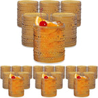 Kate Aspen Beaded Amber Drinking Glasses Set of 6-10 oz Vintage Glassware by KateAspen