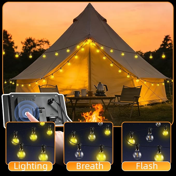 Solar Lights Outdoor Waterproof: G40 10M 33FT Shatterproof Bulbs Patio Lights - Image 4