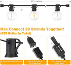 Outdoor G40 LED Globe String Lights 30Feet Dimmable Waterproof Shatterproof - Image 7