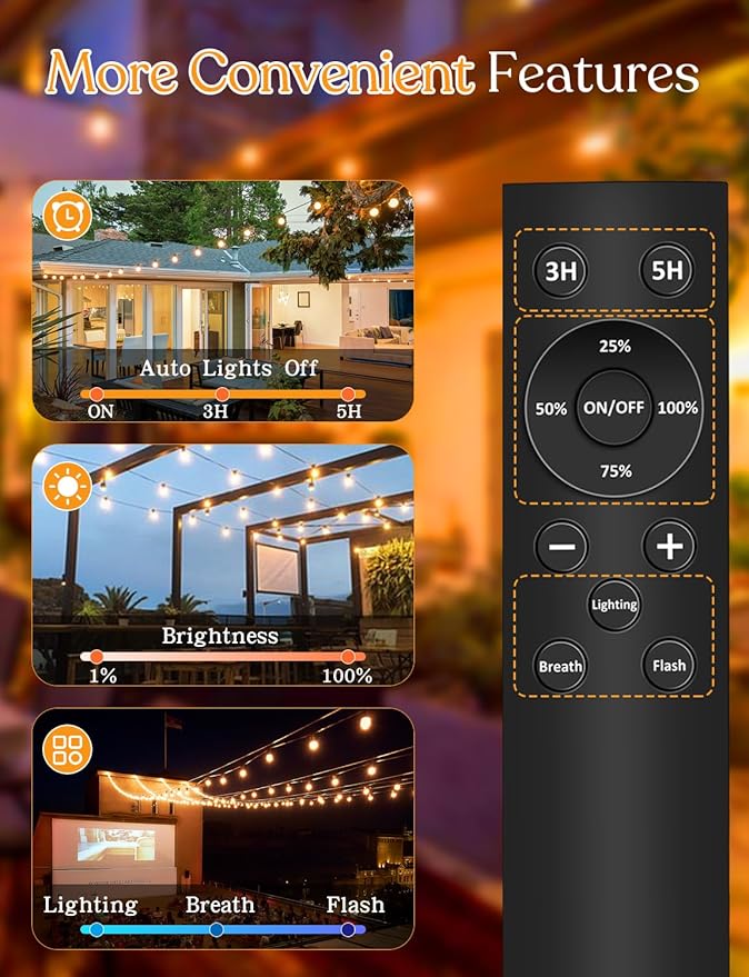 YOYONACY 150 FT Outdoor String Lights - Image 4