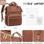 Leather Laptop Backpack for Women - 17in - Image 4