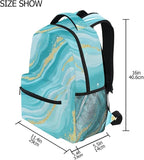 Wamika Turquoise Tie Dye Backpack Green Blue Marble School Backpacks Preschool - Image 8