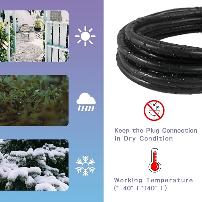 Indoor Outdoor Extension Cord 75 FT, 16/3 SJTW Weatherproof Black Electrical - Image 5