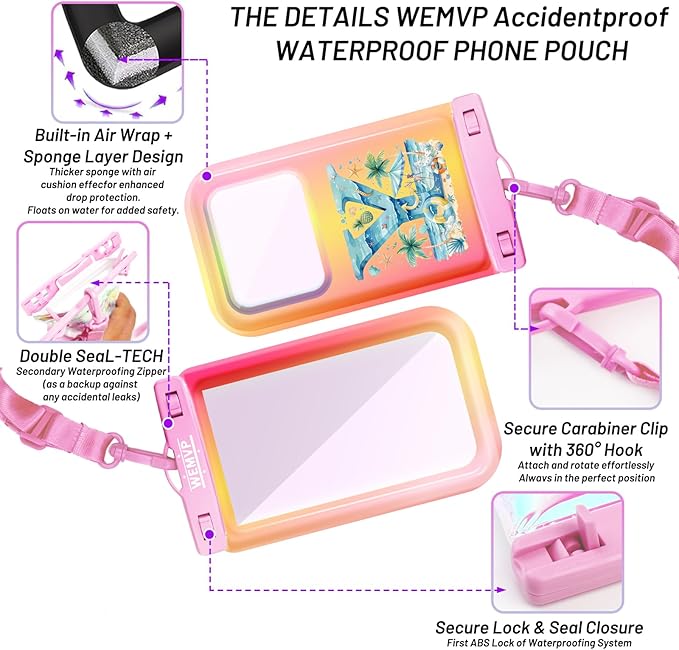Personalized Initial Waterproof Phone Pouch Case - Image 3