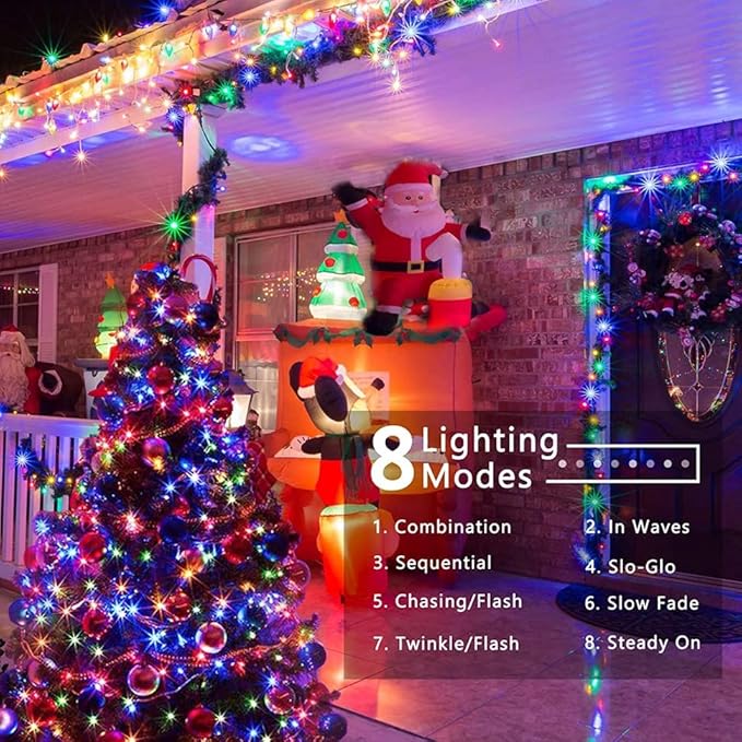 JMEXSUSS 200 LED Multicolor Christmas Lights Outdoor Waterproof, 66ft - Image 2