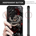 for Samsung Galaxy S21 Ultra Case, Entwined Rose Snake Pattern Graphic Design - Image 4