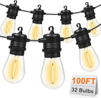 GvvooHome 100FT LED Outdoor String Lights, Commercial Grade Patio Lights by GvvooHome