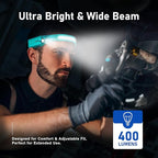 Nessciera Rechargeable LED Headlamp, 400 Lumens, 230° Wide Beam, 5 Modes — - Image 7