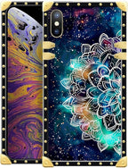 Compatible with iPhone Xs Max Case, Starry Sky Colourful Mandala Luxury Golden by Unknown