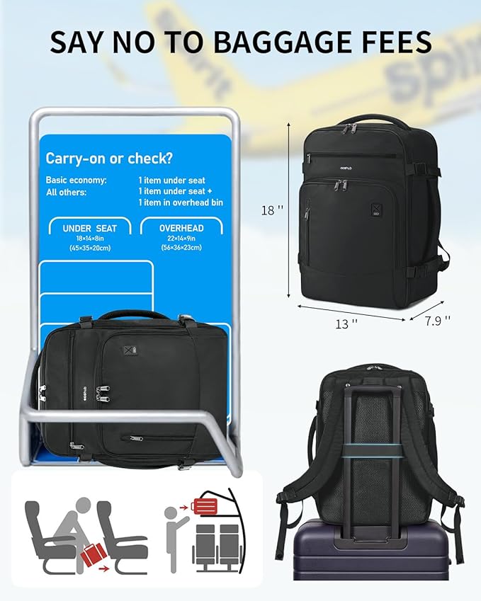 ECOHUB Travel Backpack for Men, Laptop Carry on Backpack - Image 2