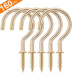 Gold Cup Screw Hooks, 3/4 inch Metal Screw in Hooks 160 Pack Plant Hanger Wind - Image 2